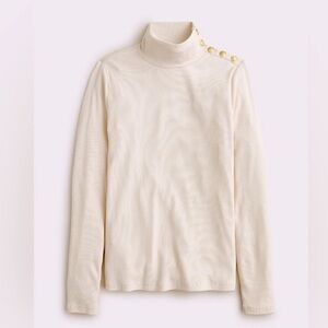 J.Crew Elegant Cream Button-Detail Top